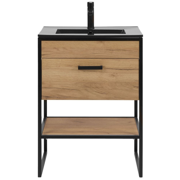 Szafka z Umywalką 60 cm Loft Dąb Craft Złoty BROOKLIN 3 Front