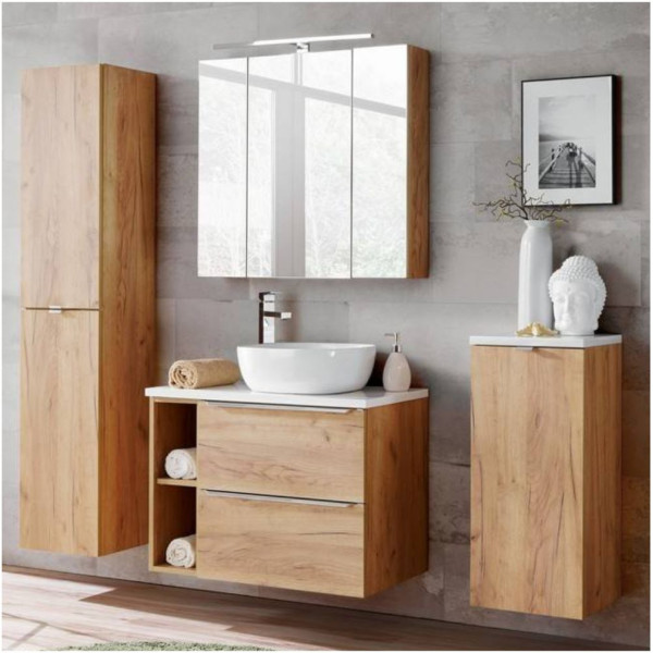 Szafka z Umywalką Nablatową 80 cm CAPRI OAK 1 Aranżacja