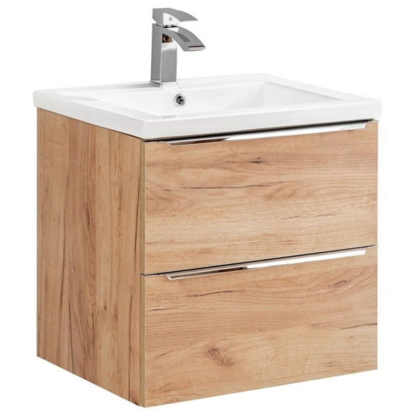 Szafka z Umywalką 60 cm Wisząca Nowoczesna Boho CAPRI OAK 6