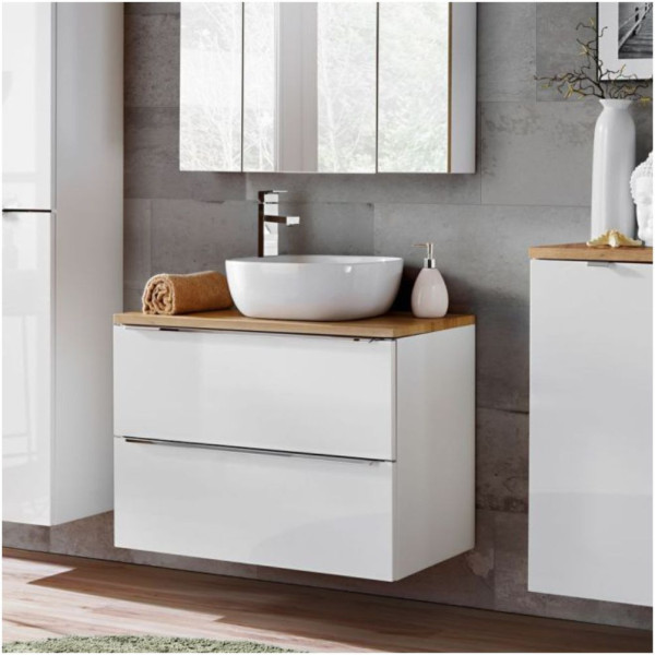 Szafka z Umywalką Nablatową 60 cm CAPRI WHITE 1 Aranżacja Zbliżenie