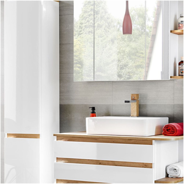 Zestaw Mebli Łazienkowych z Umywalką 60 cm PLATINUM 1 Aranżacja Zbliżenie