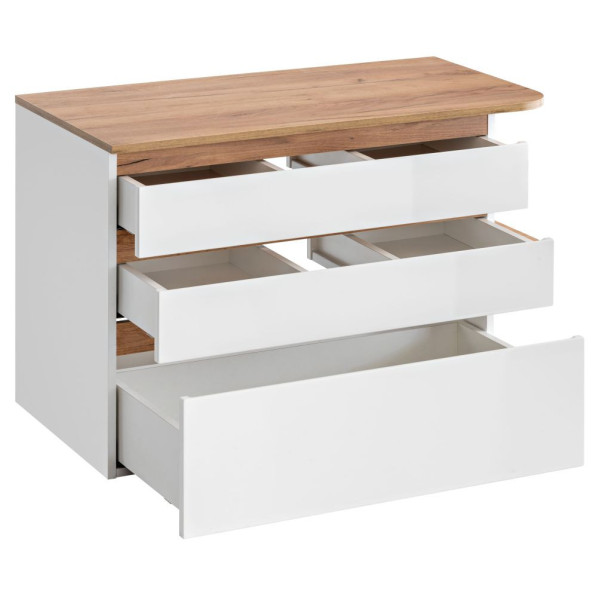 Szafka pod Umywalkę Nablatową 94 cm PLATINUM 1 Otwarta
