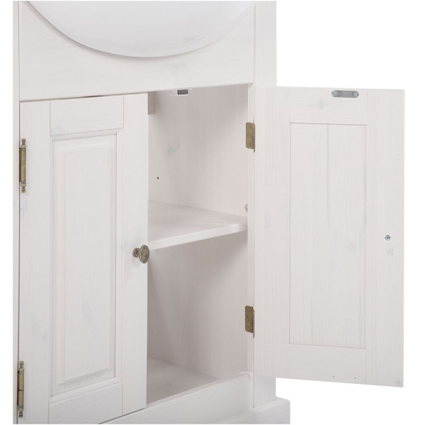 Szafka pod Umywalkę 65 cm Retro Biała ROMANTIC 1 Otwarta