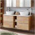 Podwójna Umywalka z Szafką 140 cm CAPRI OAK 3 Aranżacja Zbliżenie