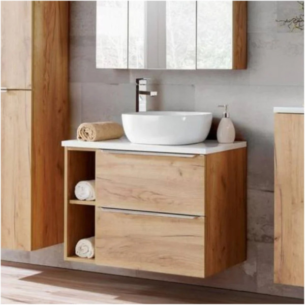 Szafka z Umywalką Nablatową 80 cm CAPRI OAK 1 Aranżacja Zbliżenie