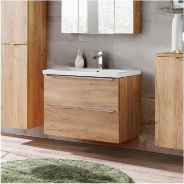 Szafka z Umywalką 80 cm CAPRI OAK 4 Aranżacja Zbliżenie