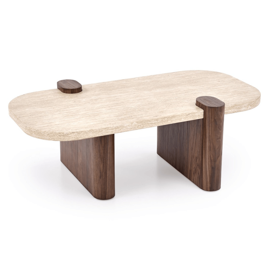 Ława prostokątna CANOA 120x70 cm trawertyn orzechowy Halmar do szerokiego narożnika